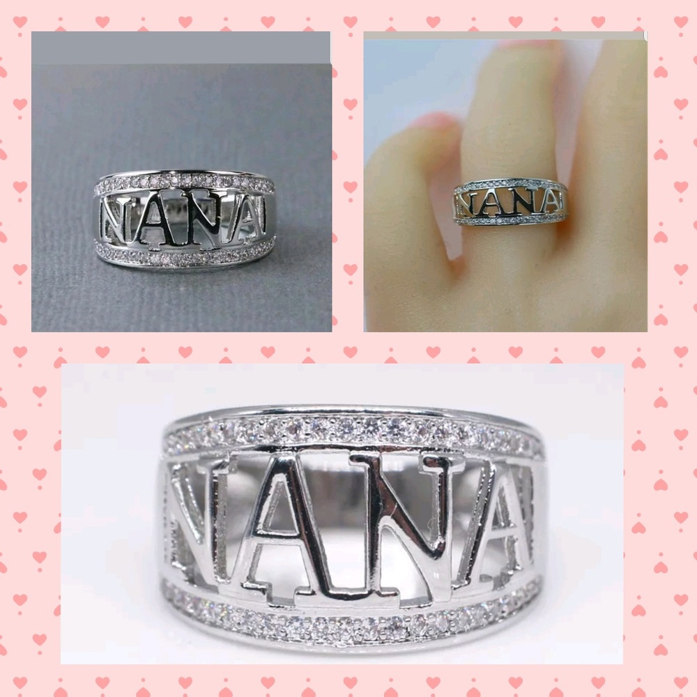 925 Silver Filled Nana Rings Zircon Rhinestone Gra